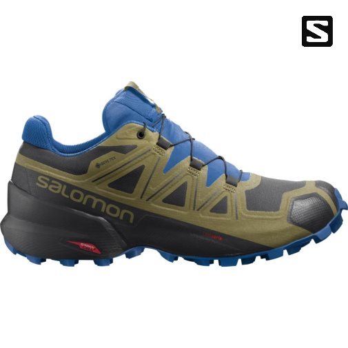 Tenis Para Trail Running Salomon Speedcross 5 GTX Hombre Negros Azules Verde Oliva | MX WQKX541